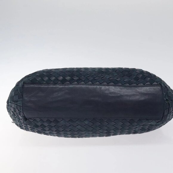 BALLY Shoulder Bag Leather Navy Gold Auth - Picture 10 of 16